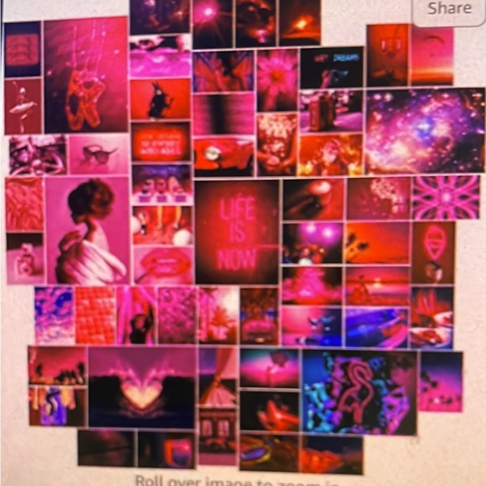 Pink art wall collage